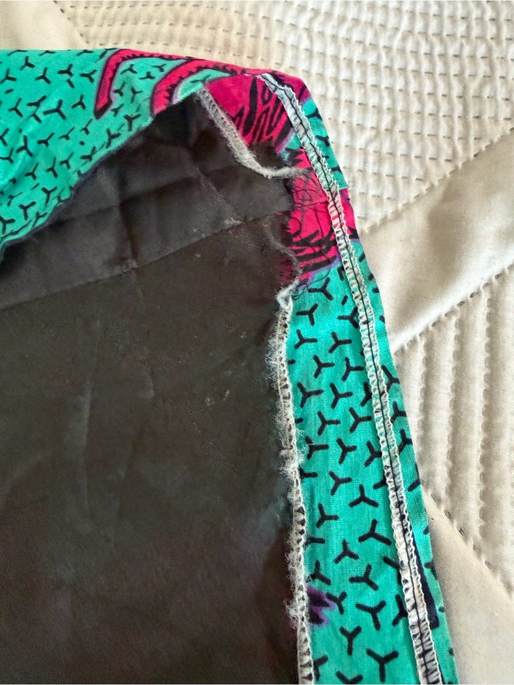 Bright Jade/Teal Blue with Vibrant Pink horses Floor Skimming Silhouette Skirt - Picture 9 of 9
